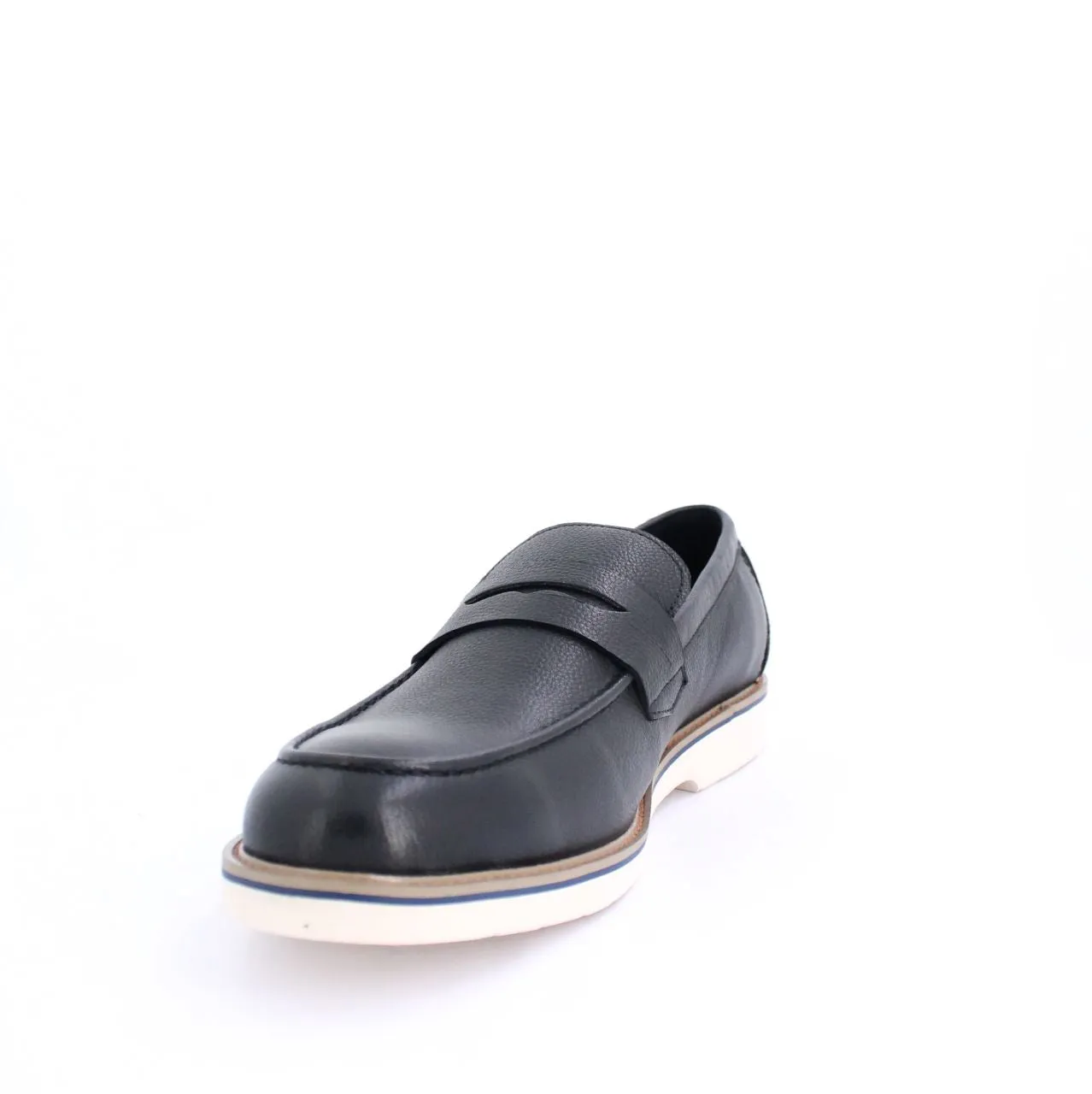 CHARLTONS MENS LEATHER LOAFERS-BLACK