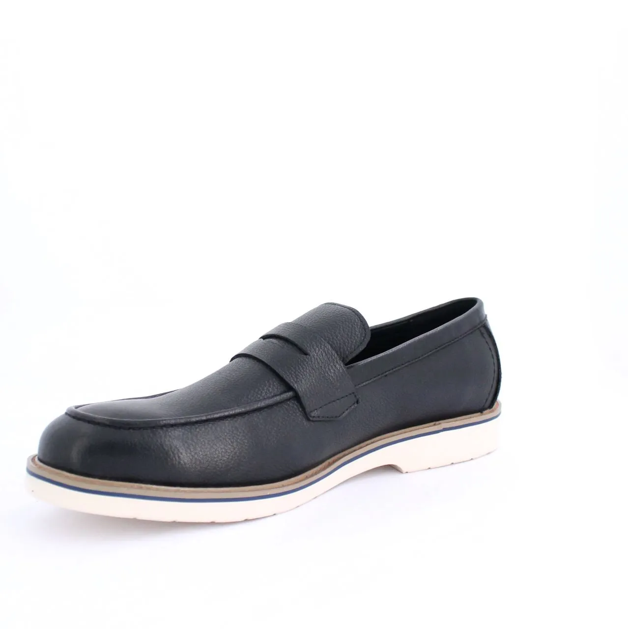 CHARLTONS MENS LEATHER LOAFERS-BLACK