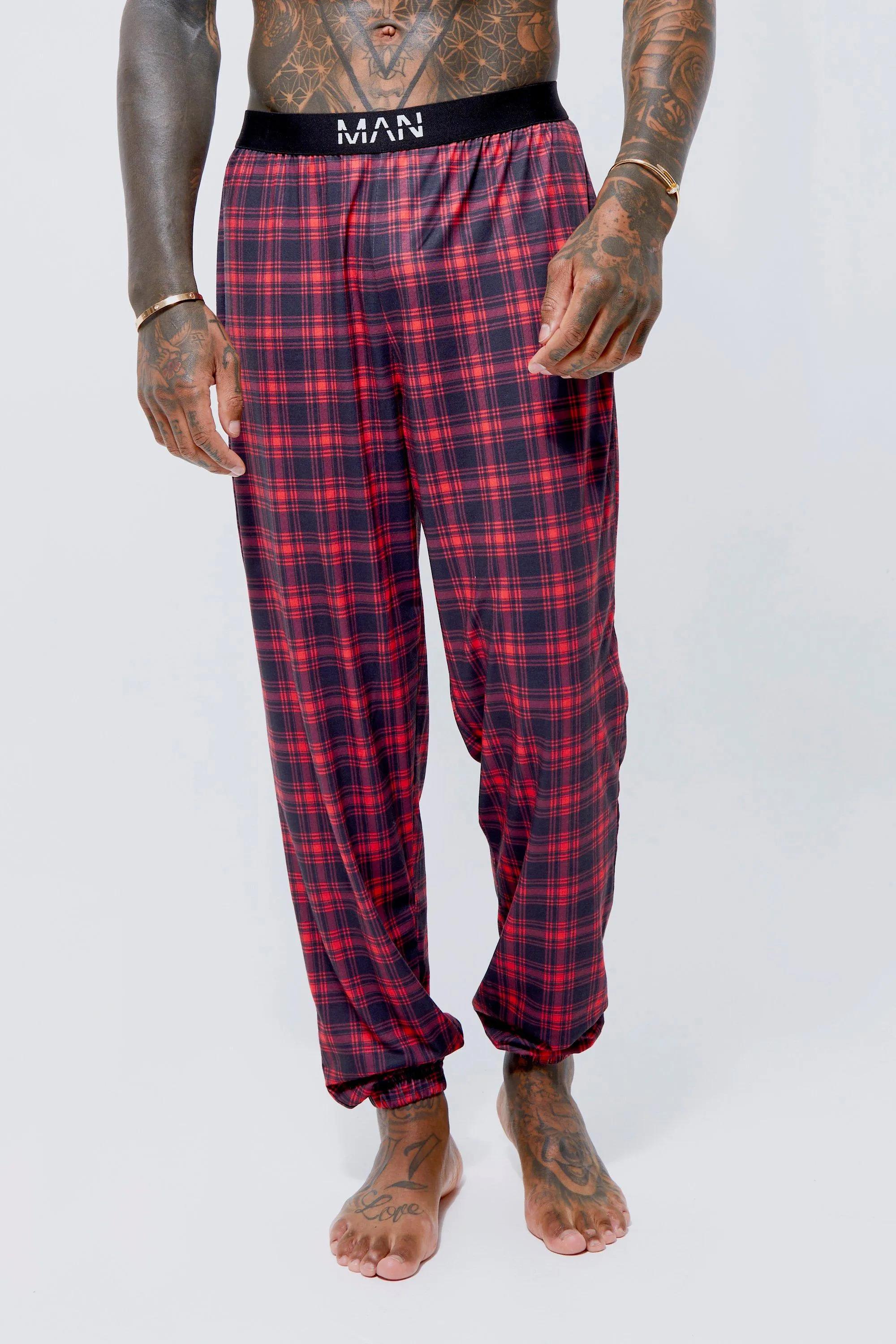 Check Print Lounge Joggers