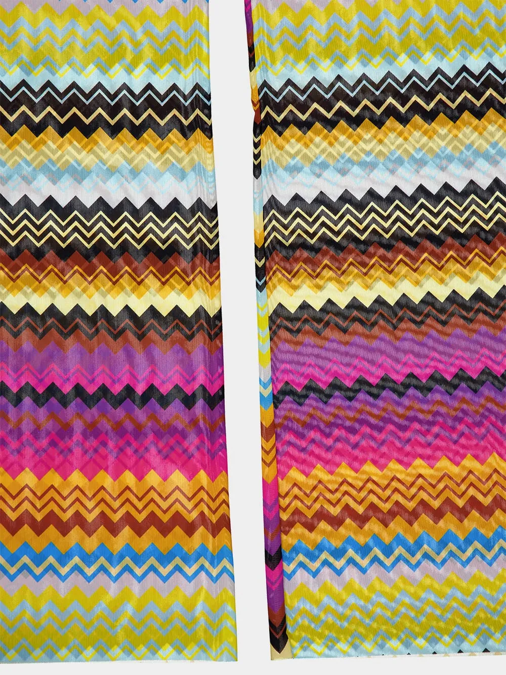 Chevron-Print Flared Beach Trousers