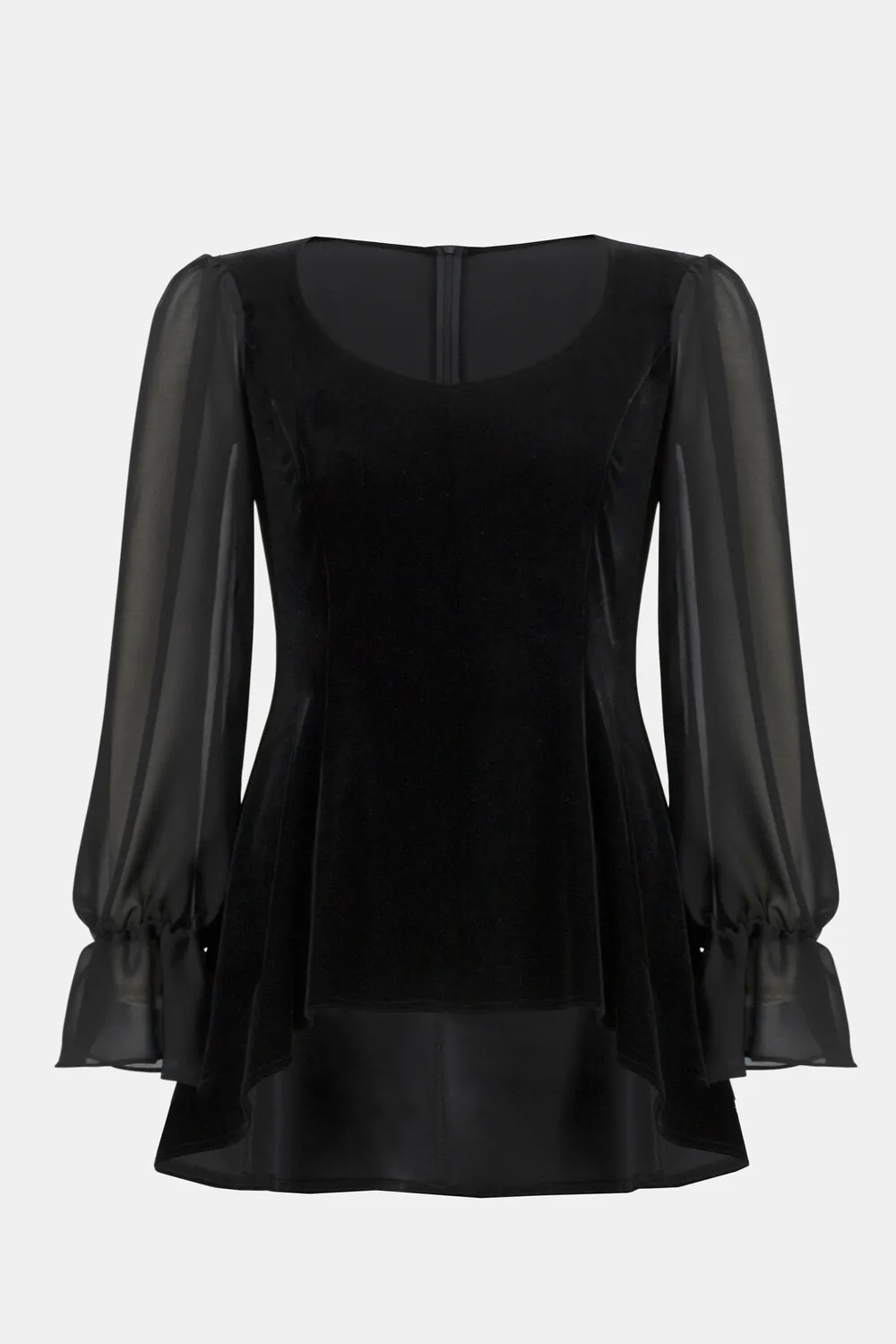 Chic Pullover With Sheer Sleeves Style 234277