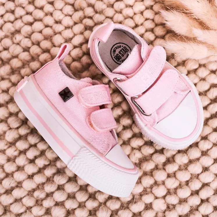Children's Low Sneakers With Velcro Big Star HH374203 Pink