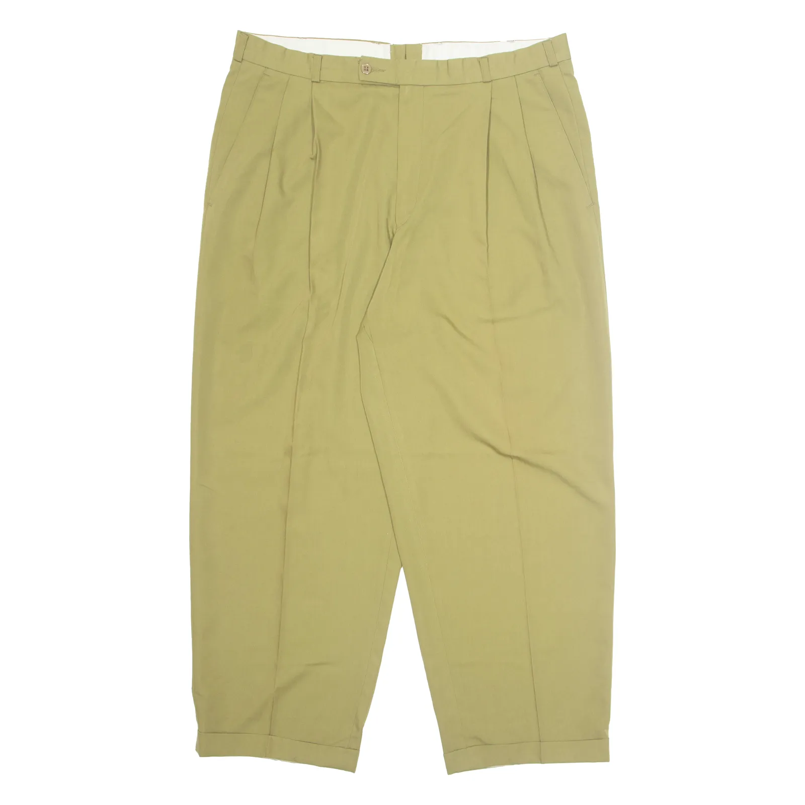 Chino Womens Trousers Green Regular Straight W34 L27