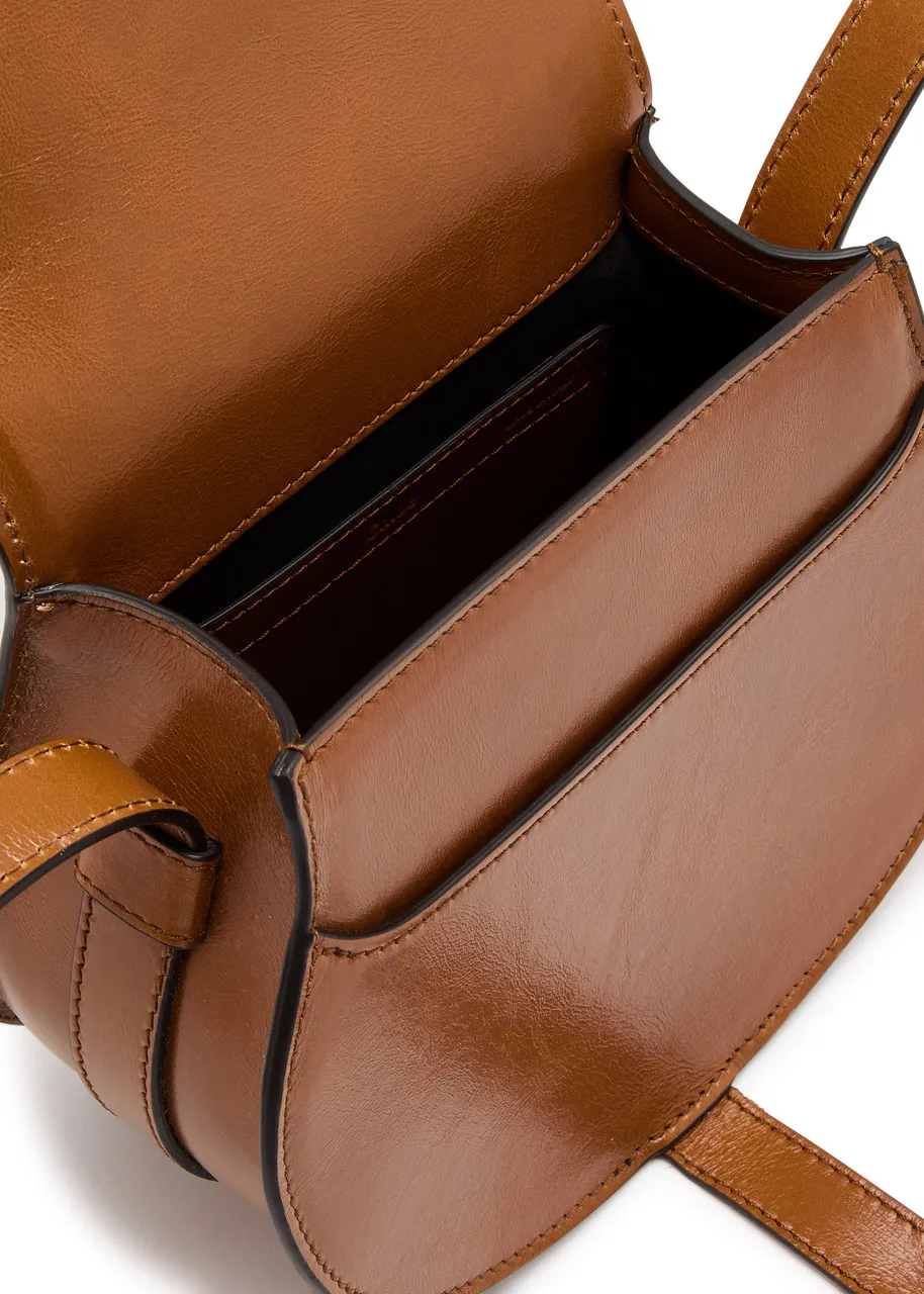 CHLOE Marcie small glossed leather saddle bag -                         -                     -                