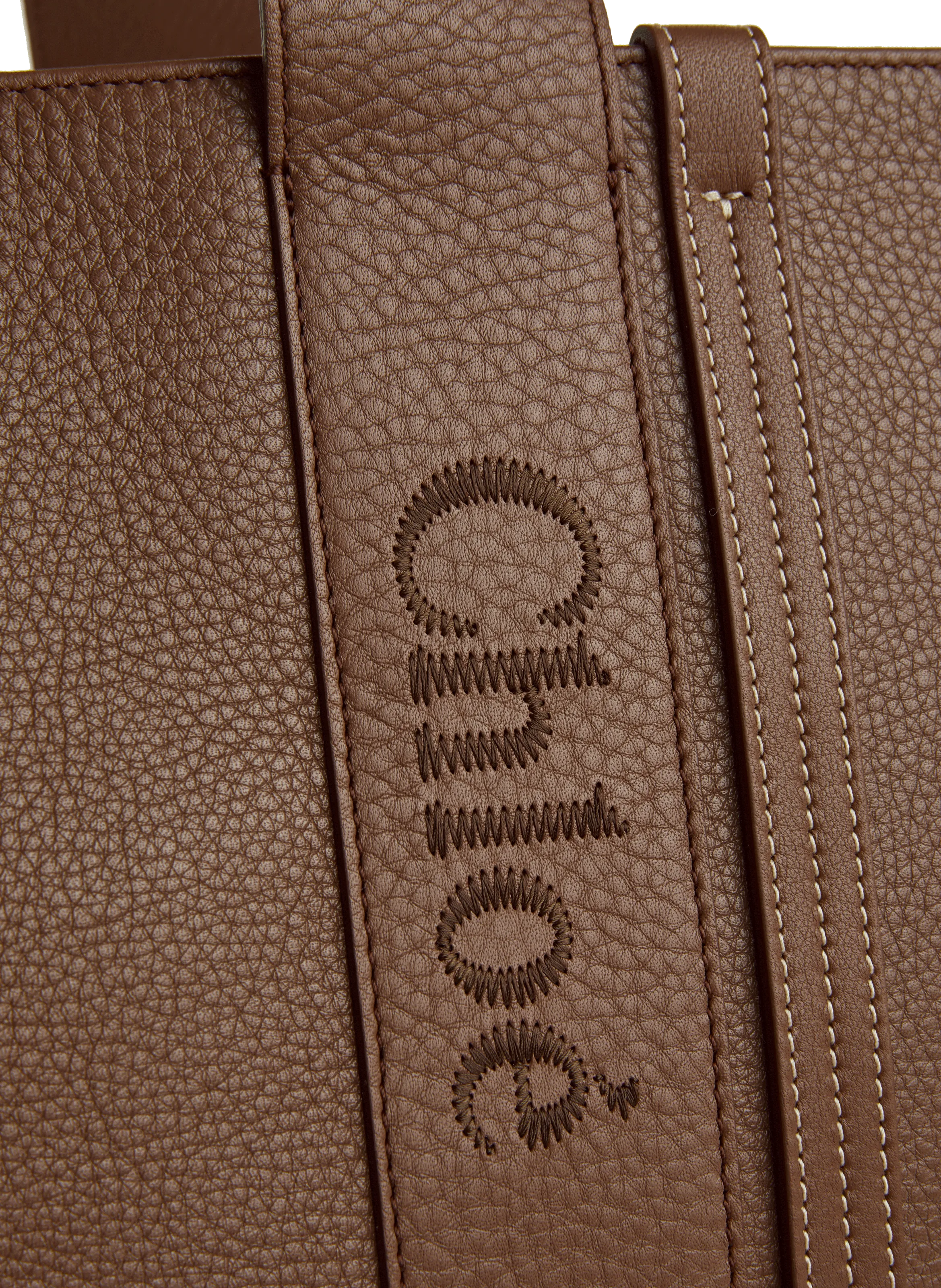 CHLOÉ  Woody leather tote bag  - Brown