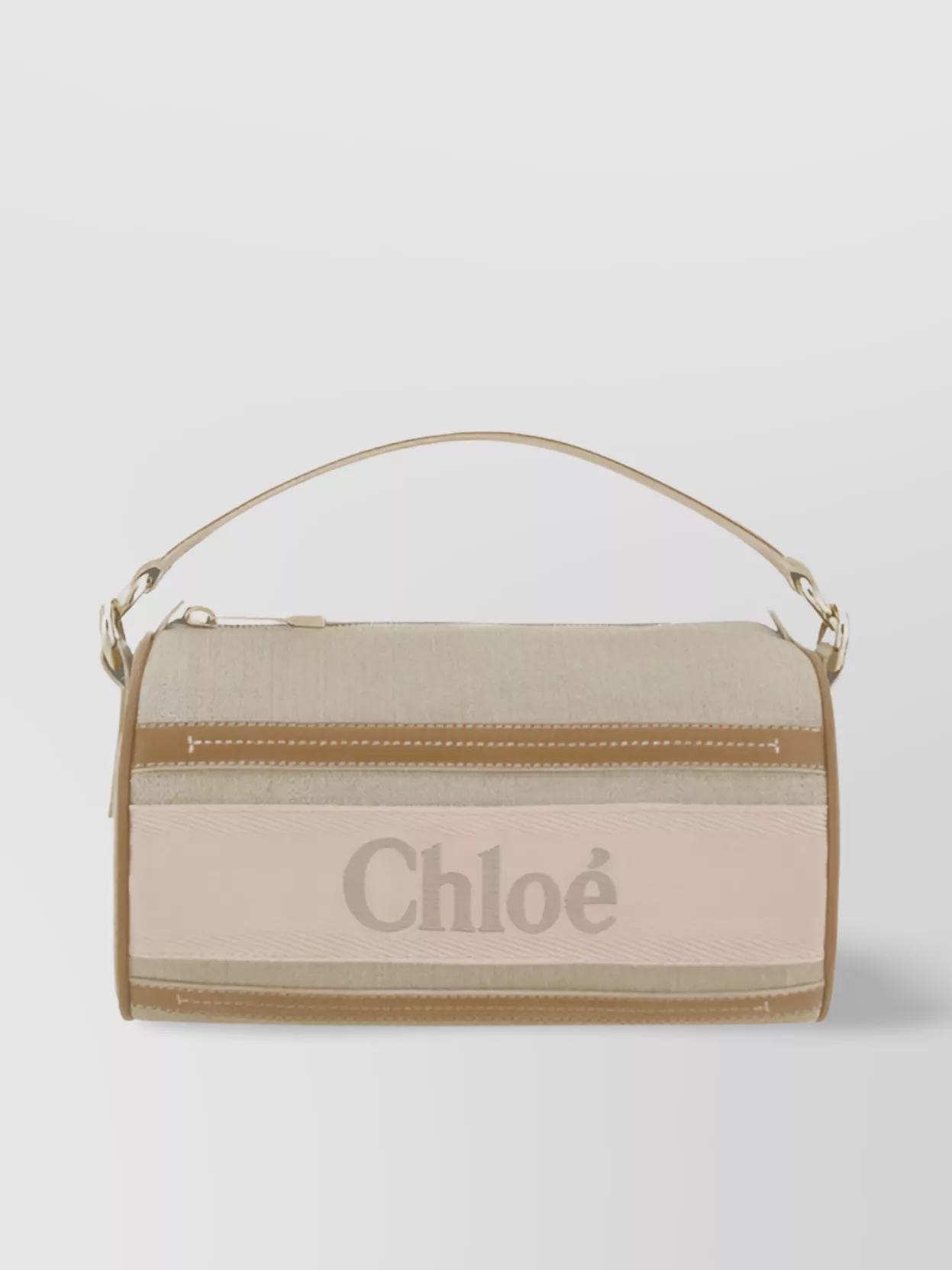 Chloé   Round leather shoulder bag with gold hardware