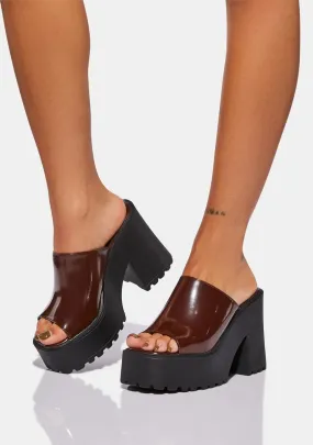 Chocolate If I Can't Have You Platform Sandals-