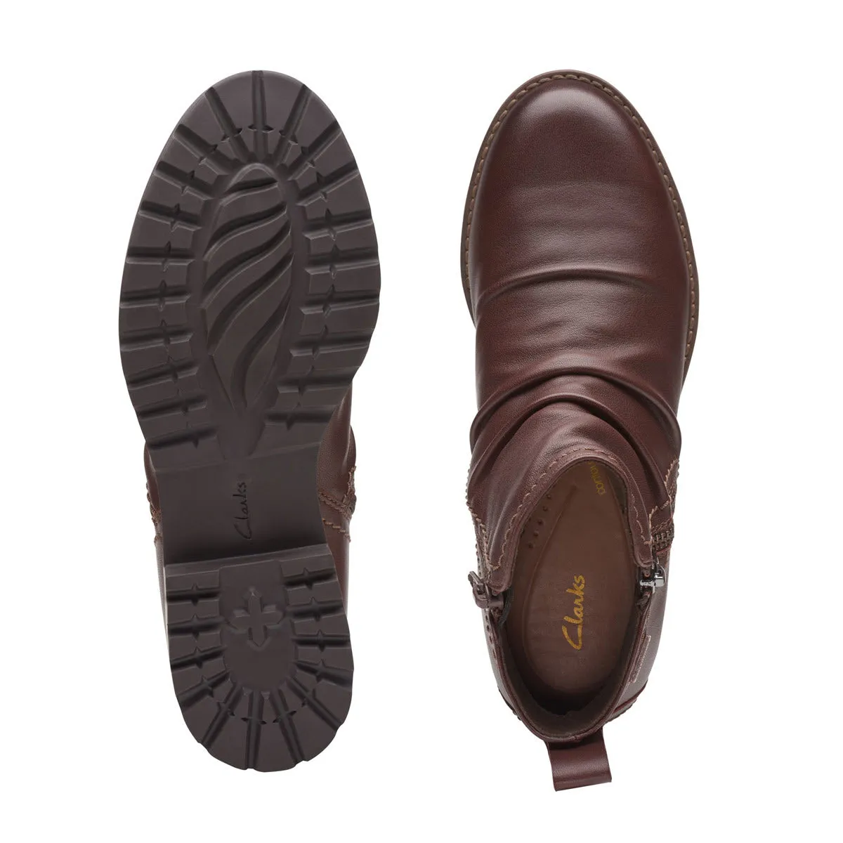 CLARKS ASPRA WALK BRITISH TAN - WOMENS