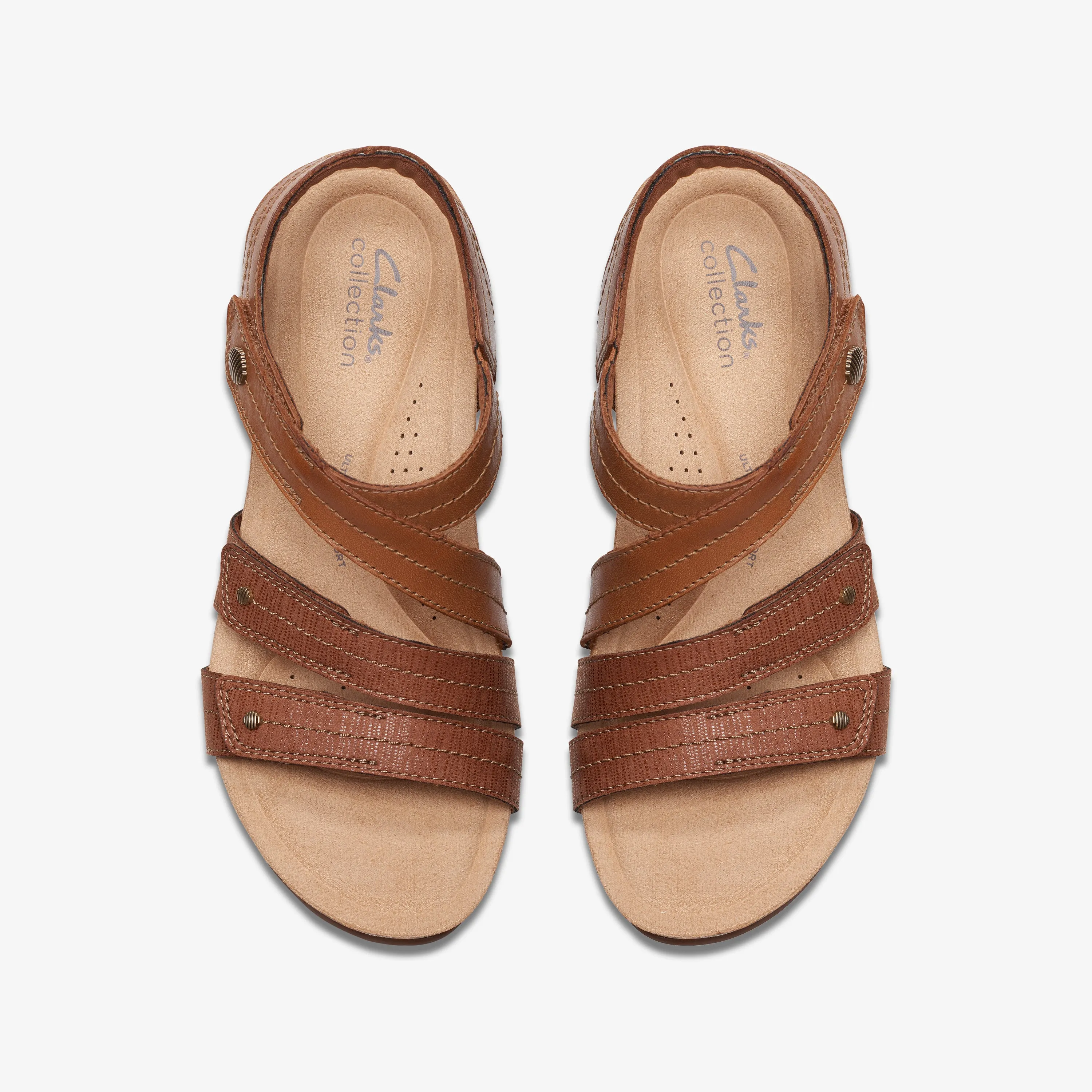 Clarks Calenne Clara Leather Tan Combi