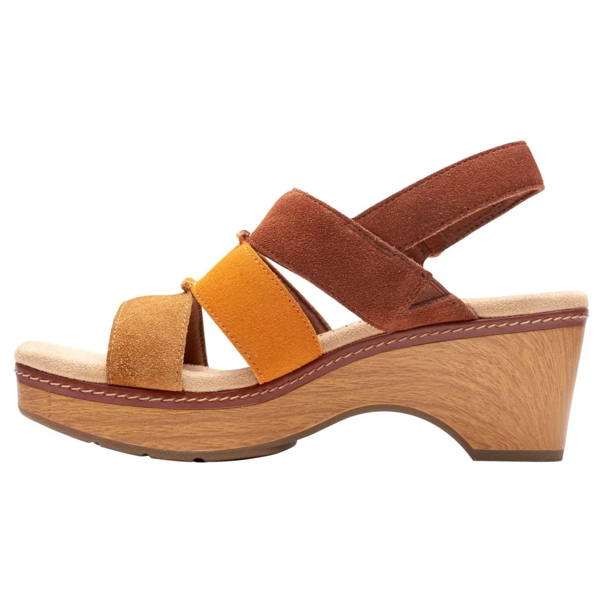      Clarks Collection Seannah Glow Suede Wedge Sandal     