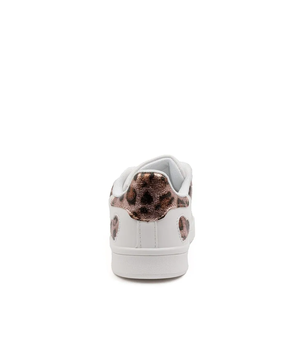 CLARKS Dixie Sml Jnr Wht-leopard