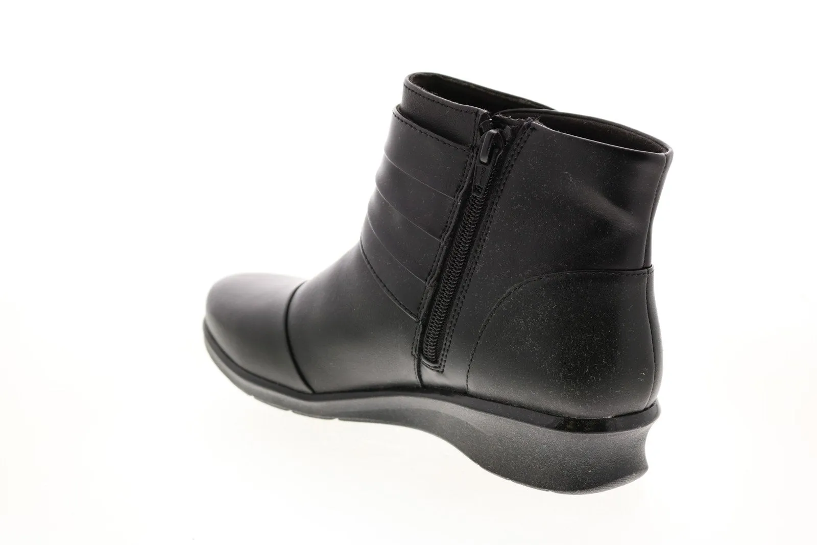 Clarks Hope Twirl 26145278 Womens Black Leather Zipper Ankle & Booties