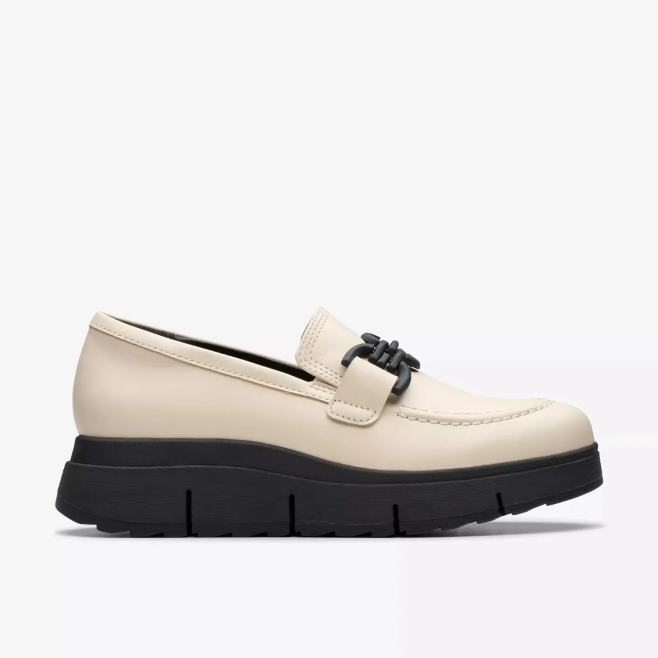 Clarks Loriini Izzy 26179804 Cream Leather Slip On Shoe