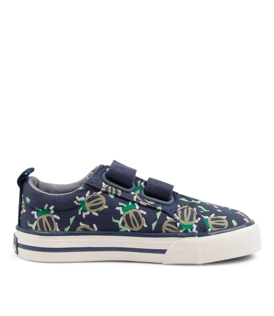 CLARKS Luke Navy Bugs Canvas Sneakers