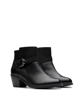 Clarks Neva Buckle Leather Boot Wide Fit