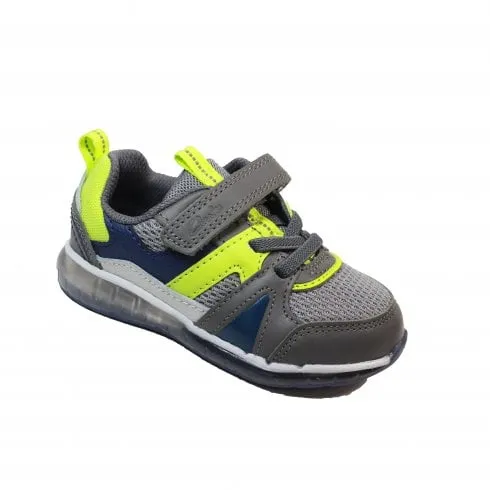 Clarks Spark Flash Toddler | Grey Combi | Childrens Light Up Trainers
