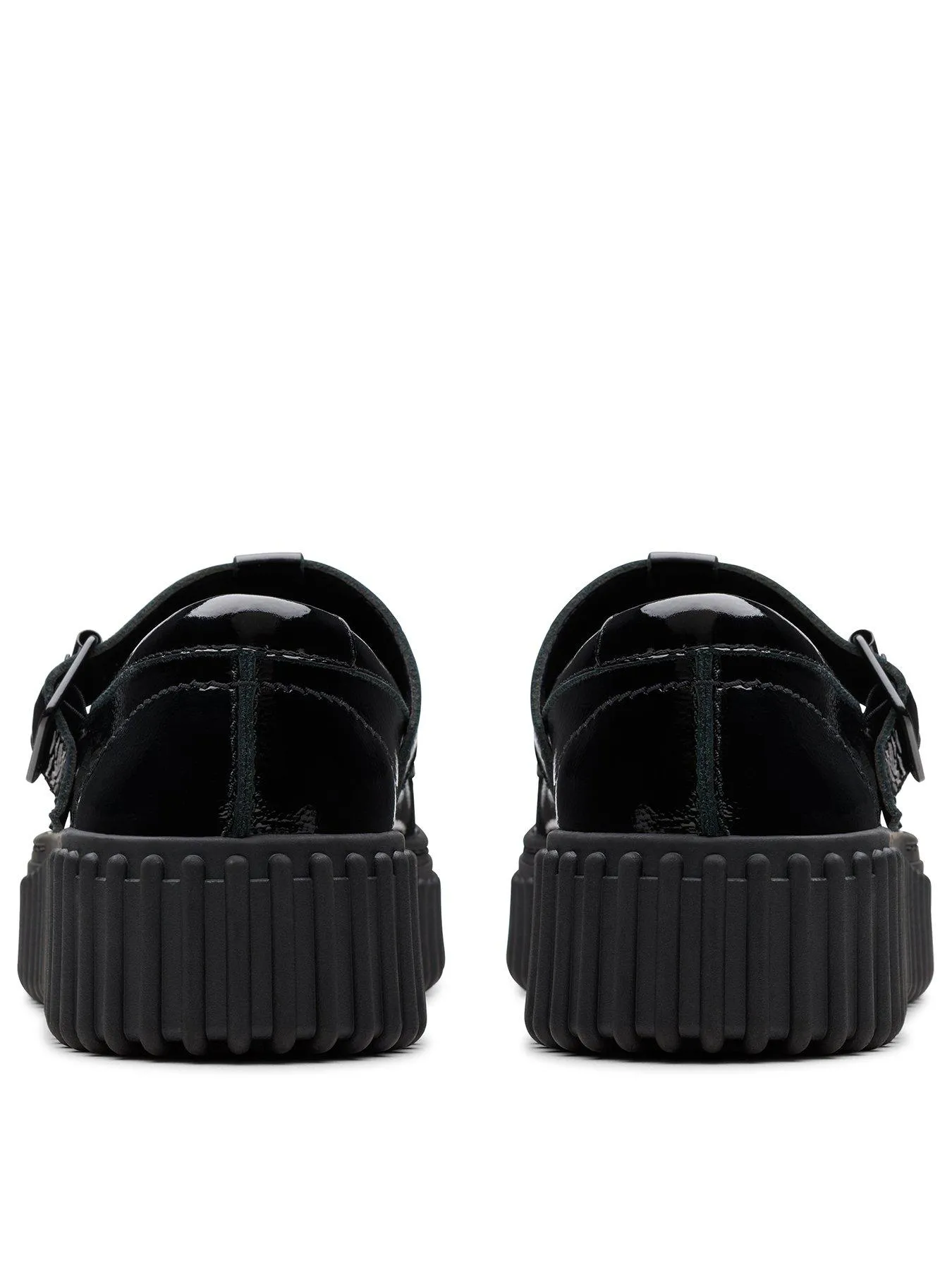 Clarks Torhill Bar Flat Shoe - Black Pat