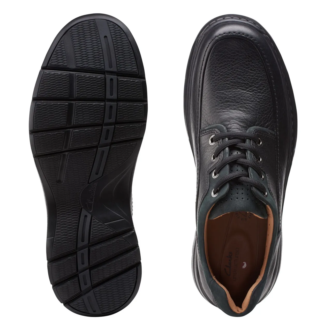 Clarks Un Brawley Lace Black Leather 26151336