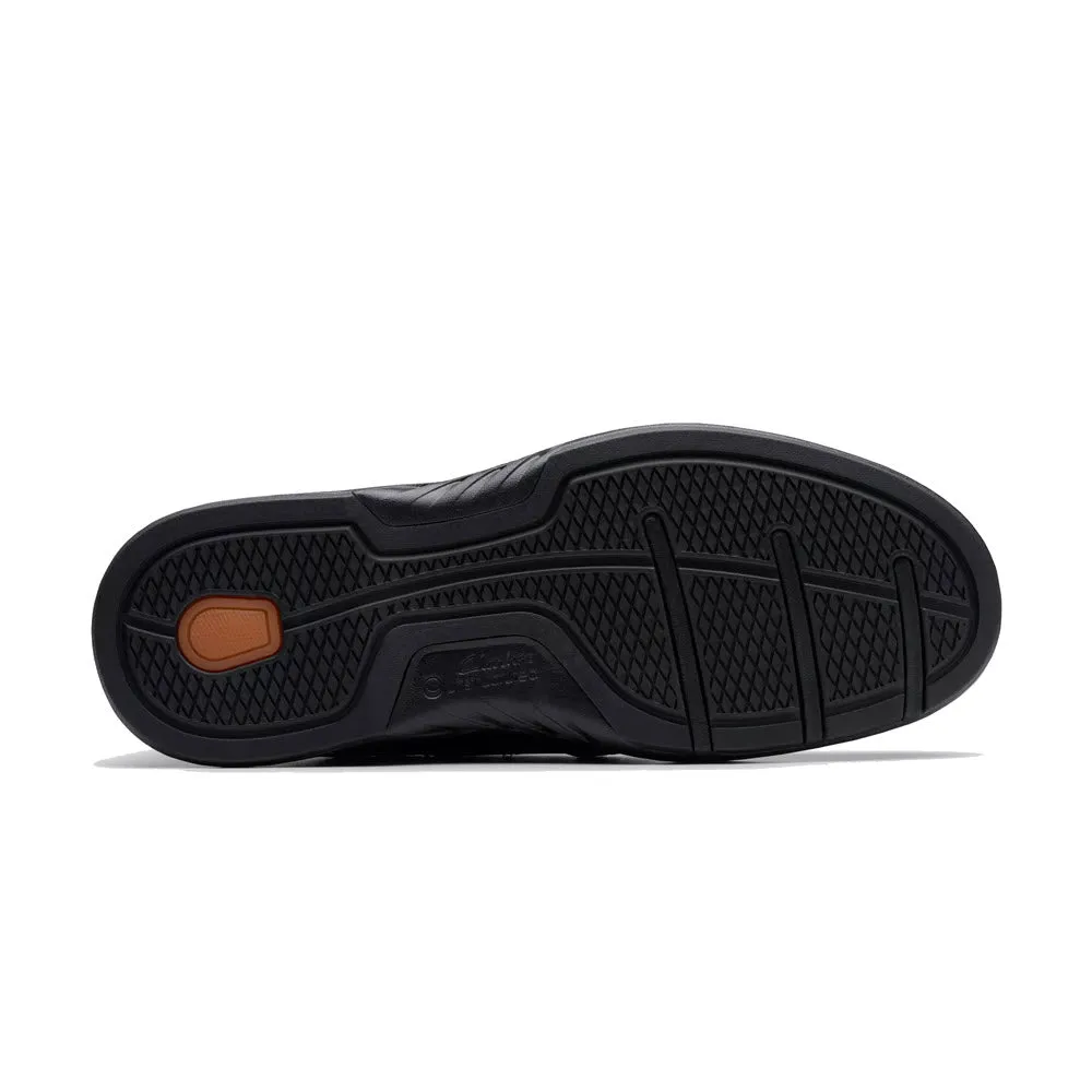 CLARKS UN BRILEY STEP SLIP ON BLACK LEATHER - MENS
