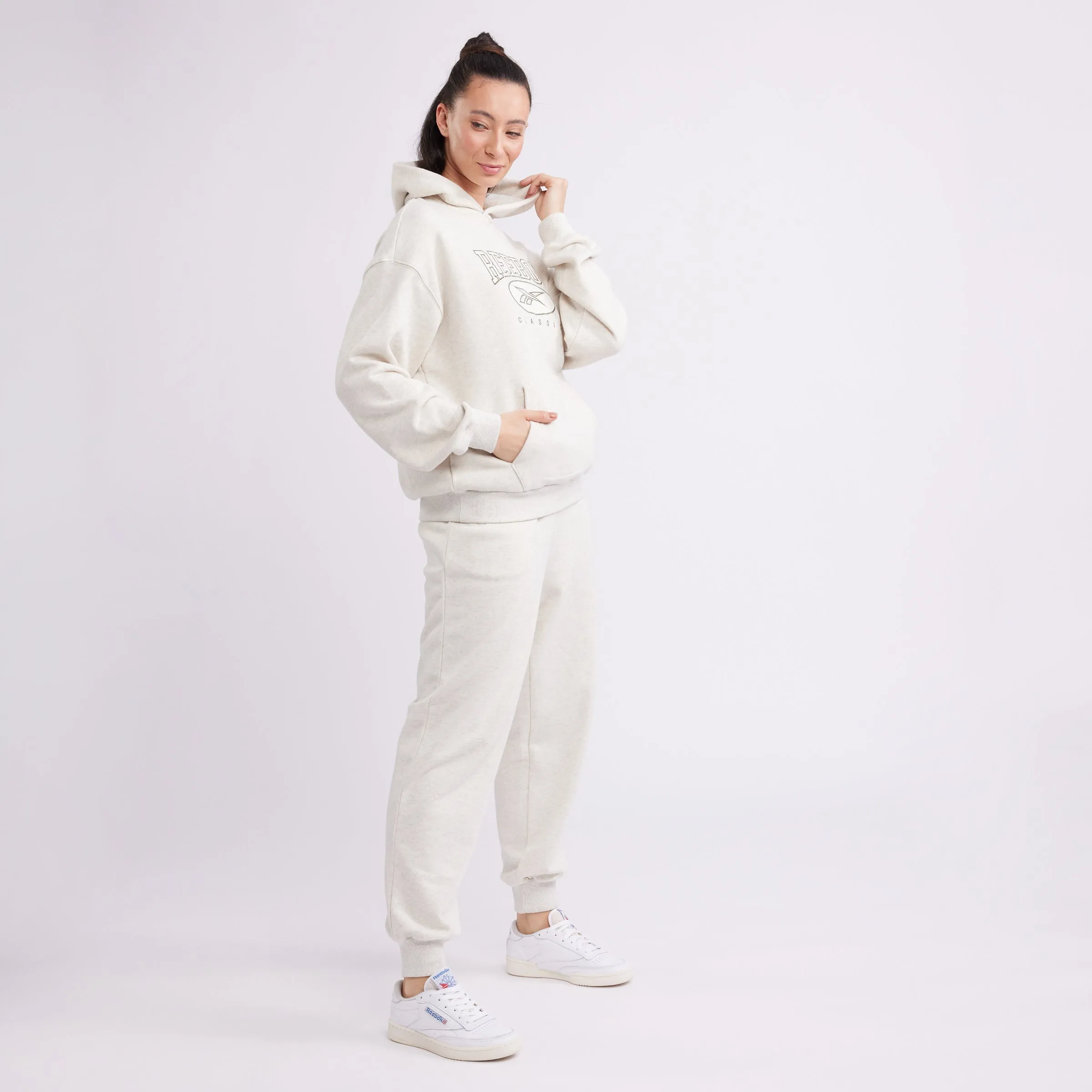 Classics Ae Bl Hoodie Chalk Mel