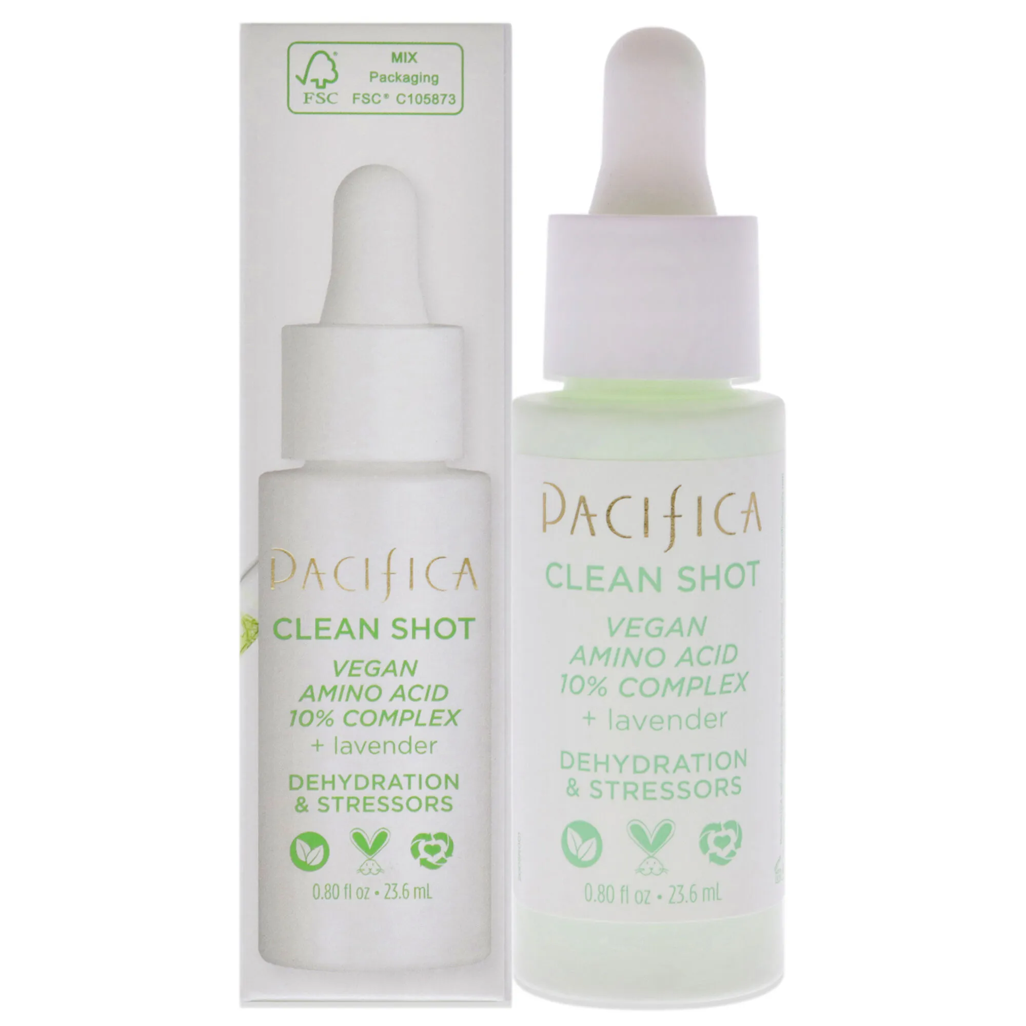 Clean Shot Vegan Amino Acid 10 Percent Complex by Pacifica for Unisex - 0.80 oz Serum