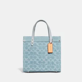 Coach Field Washed Denim Tote 22 Bag | Coggles