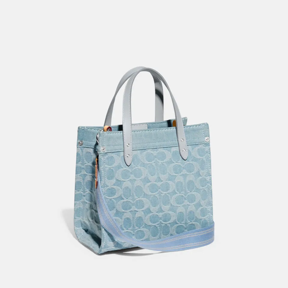 Coach Field Washed Denim Tote 22 Bag | Coggles