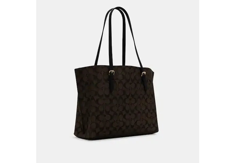 Coach Mollie Tote In Signature Canvas Gold/Brown Black