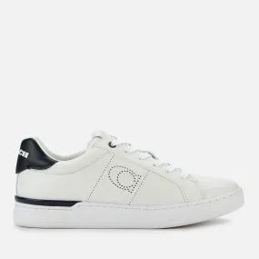 Coach Women's Lowline Leather Cupsole Trainers - Optic White/Midnight Navy | Coggles