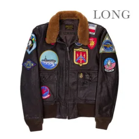 Cockpit USA "Movie Hero" Top Gun Navy G-1 Jacket (LONG) USA Made