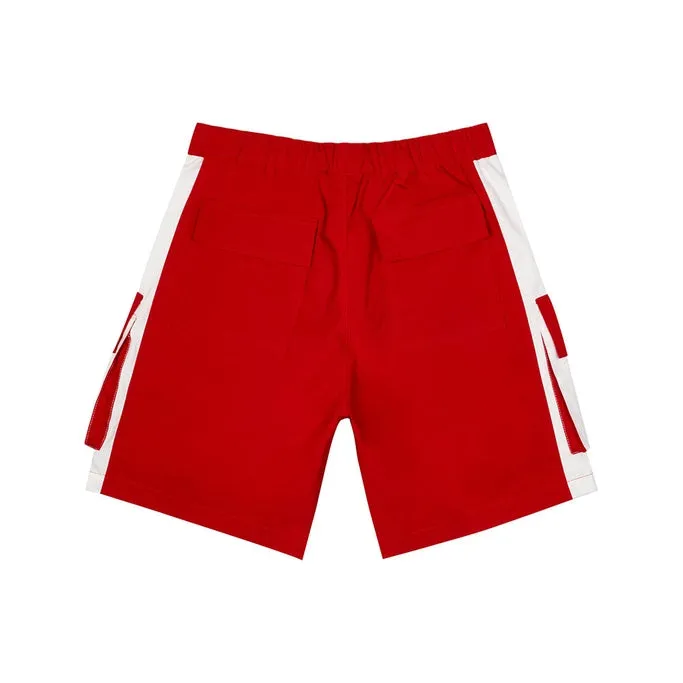 Color block Utility Windbreaker Shorts - Red
