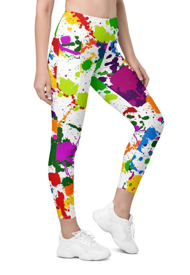Color Splash Leggings With Pockets