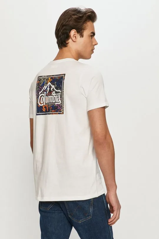 Columbia cotton T-shirt Rapid Ridge Back Graphic white color
