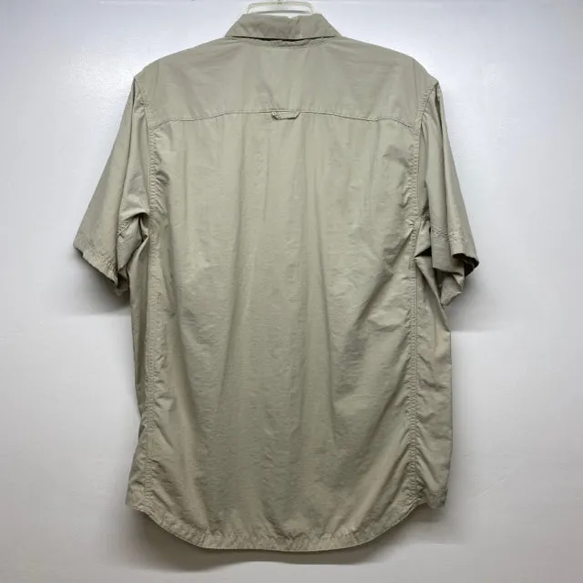 Columbia Men's Size M Tan Nylon Solid Men's Short Sleeve Shirt