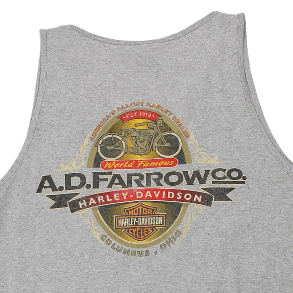 Columbus, Ohio Harley Davidson Graphic Vest - XL Grey Cotton