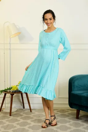 Comfy Mint Triangle Maternity & Nursing Night Dress