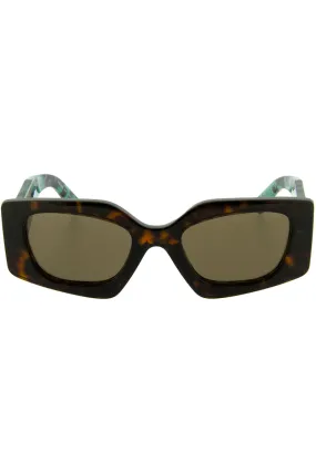 Contrast Logo-Temple Geometric Sunglasses
