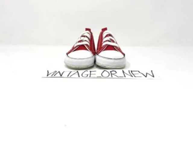 Converse First Star Chuck Taylor CT Hi Red Canvas Crib 8...