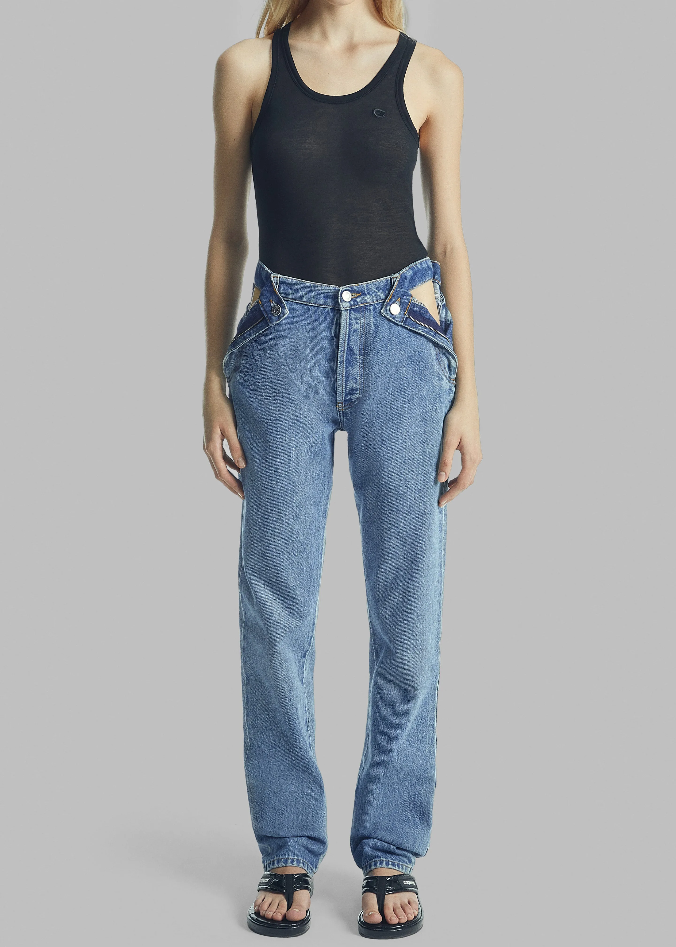 Coperni Open Hip Trousers - Washed Blue