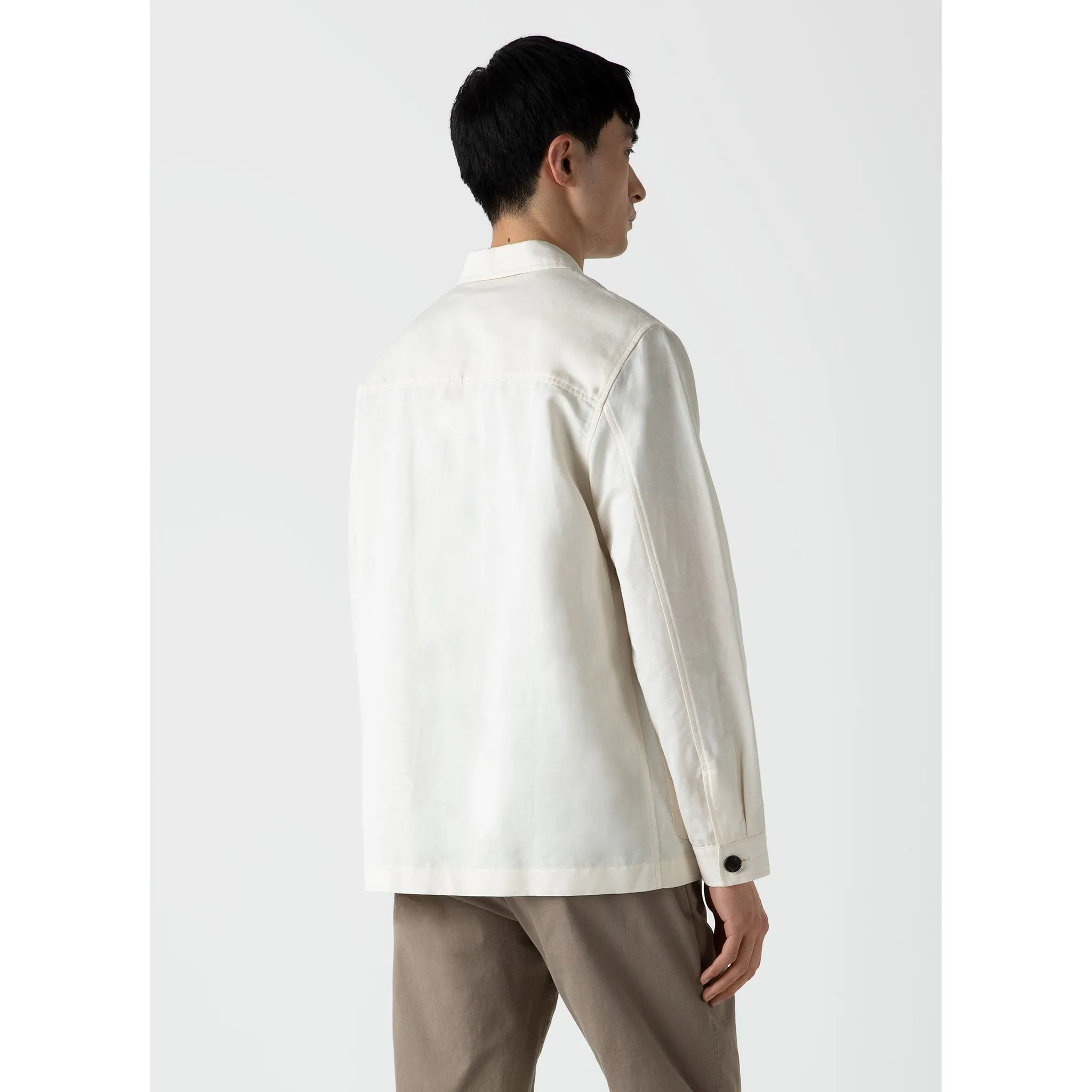 Cotton Linen Twin Pocket Jacket | Men | Undyed