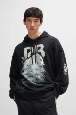 Cotton-terry fanwear hoodie with dynamic branding