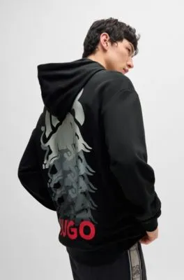 Cotton-terry fanwear hoodie with dynamic branding