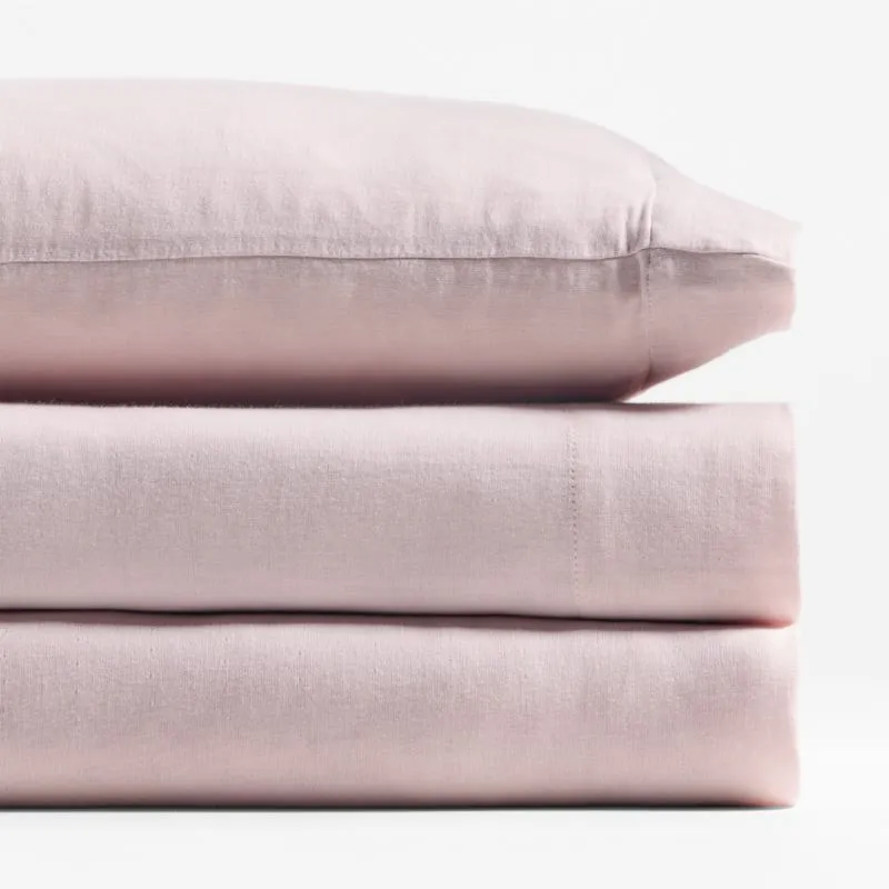 Crate&Barrel Supersoft Lilac Rose Organic Cotton Gauze Toddler Sheet Set