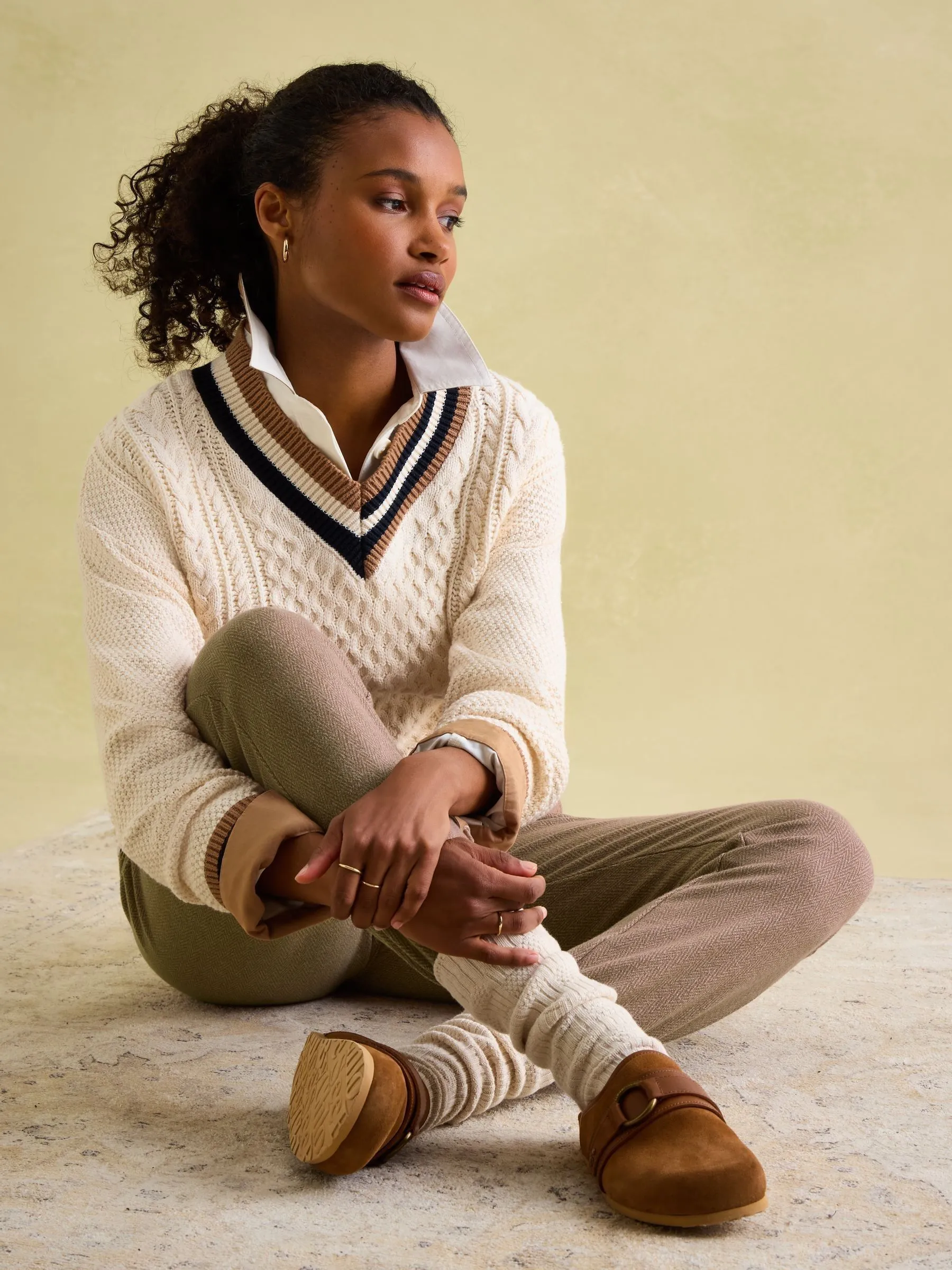 Cream Cable Knit Cricket Jumper