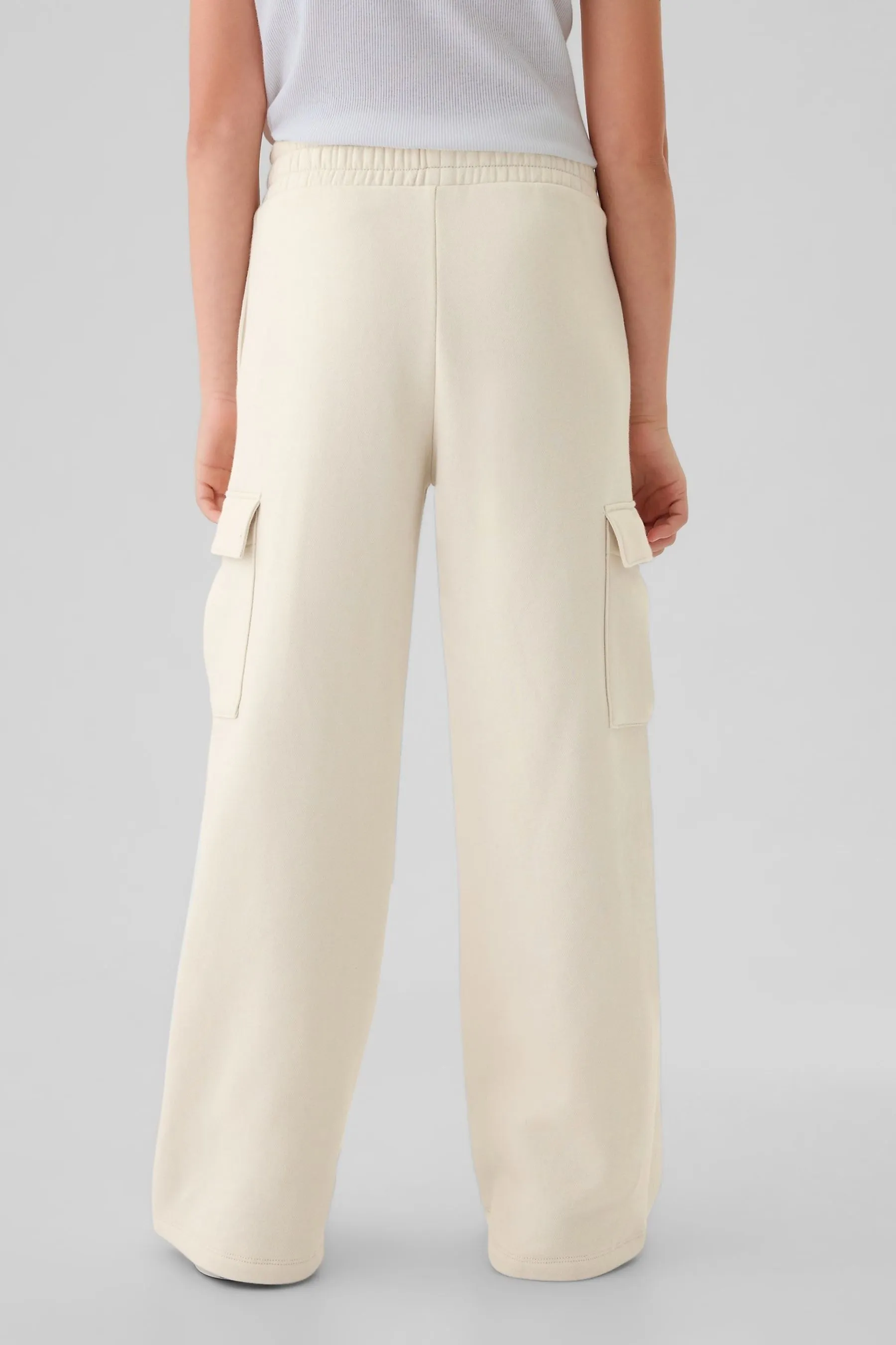 Cream Vintage Soft Wide Leg Cargo Joggers (4-13yrs)