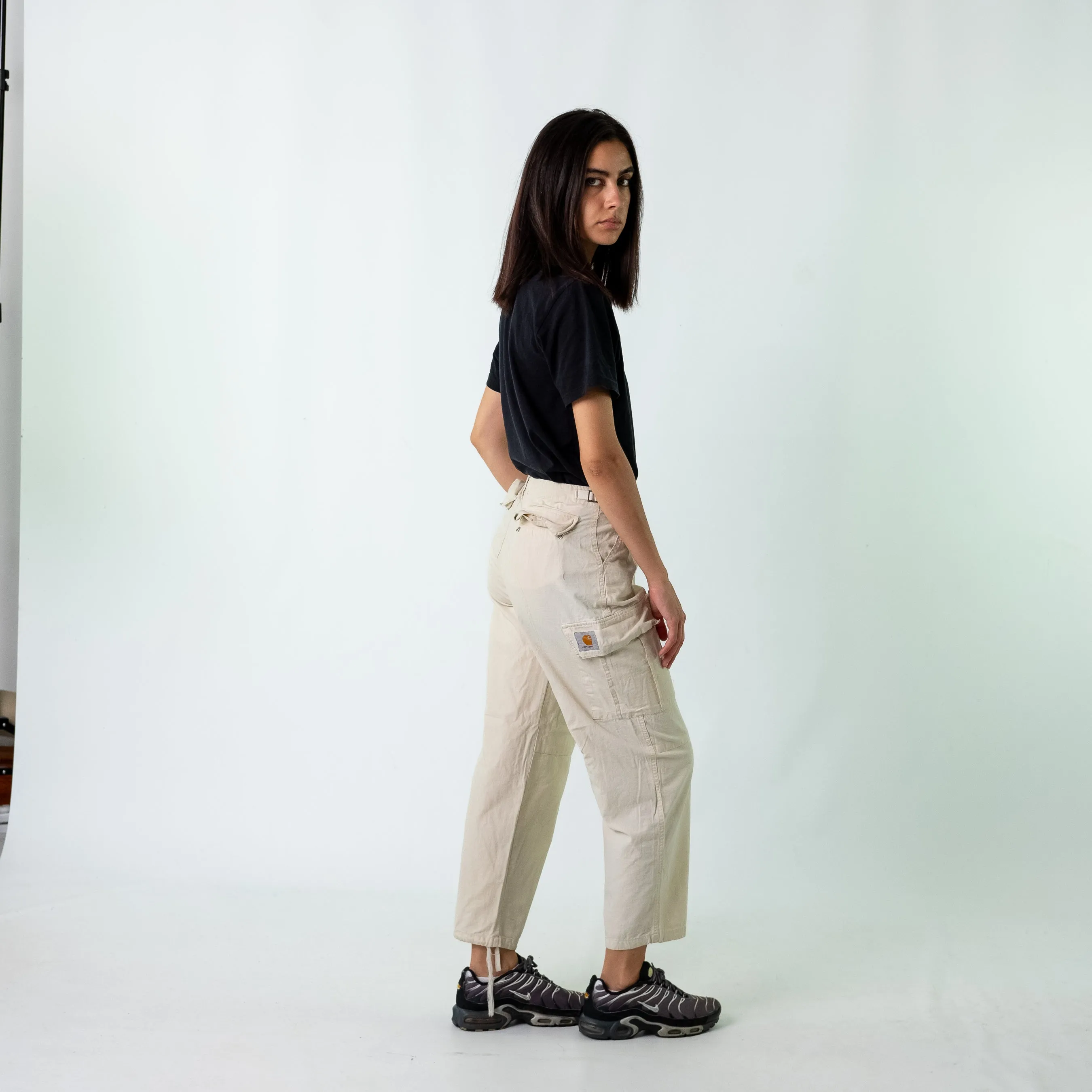 Cream y2ks Carhartt Woven Cargo Pants Baggy Pants (28x28)