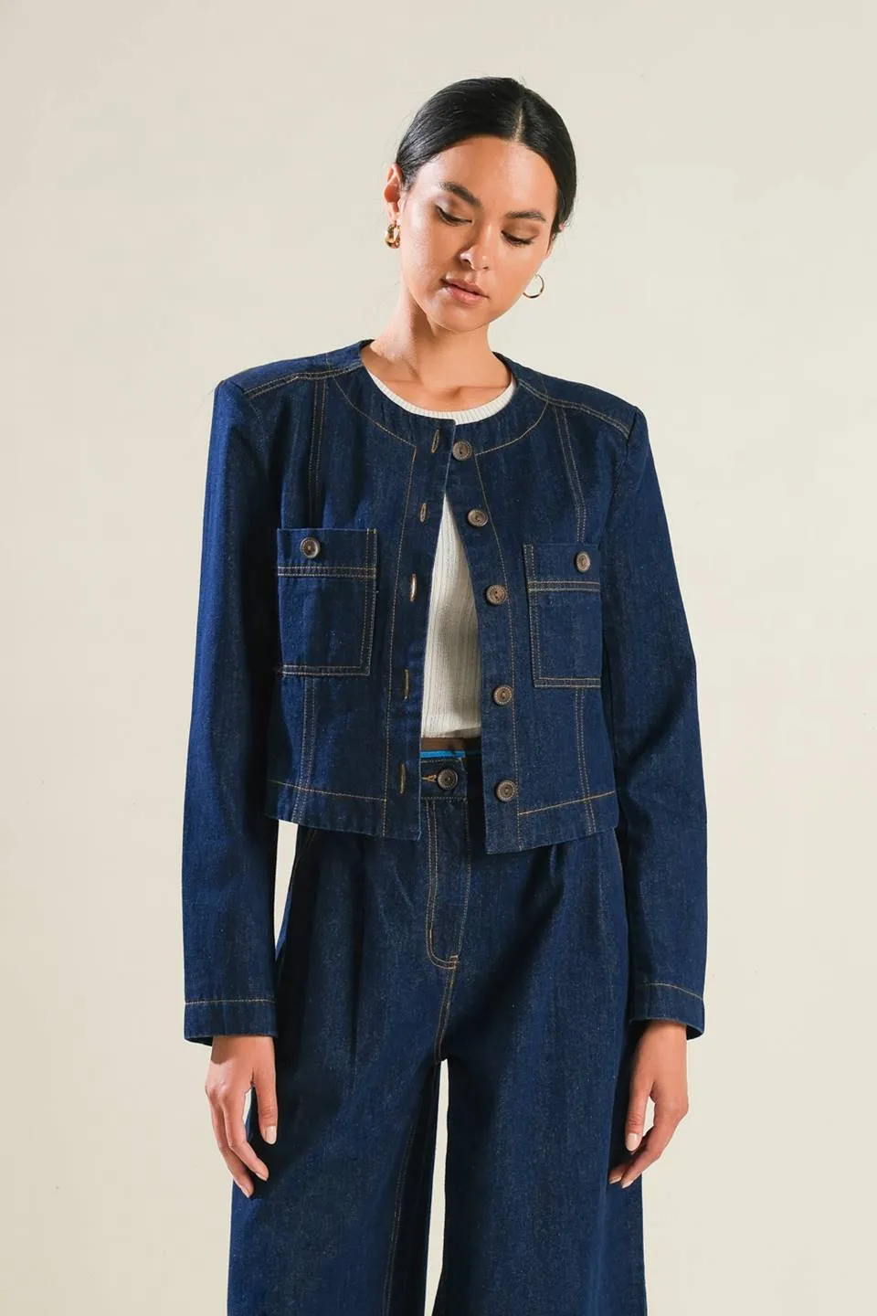 CRISP CANVAS DENIM JACKET