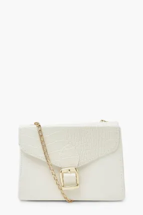 Croc Buckle Detail Cross Body Bag