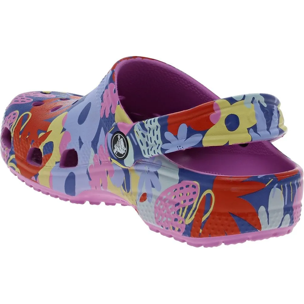 Crocs Classic Printed Floral Clog Sandals - Girls