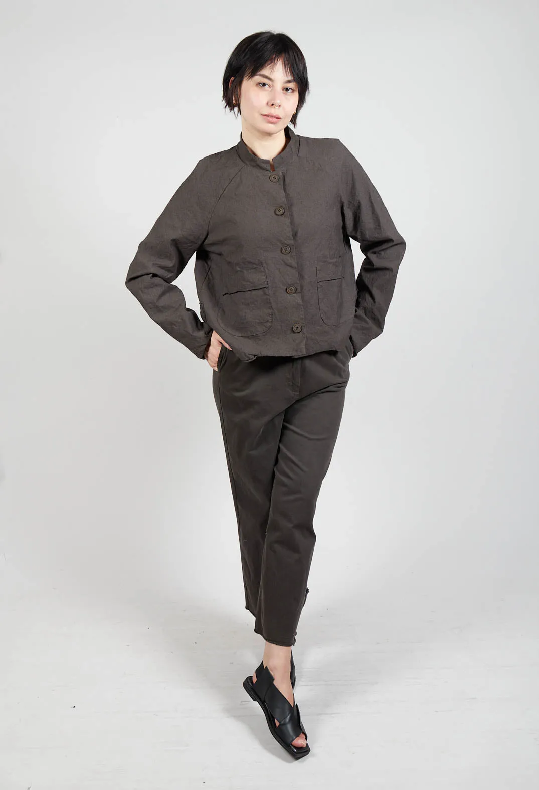 Cropped Long Sleeved Jacket in Faggio